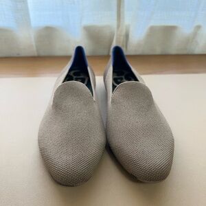 Rothy's Light Gray Loafers with Blue Accents